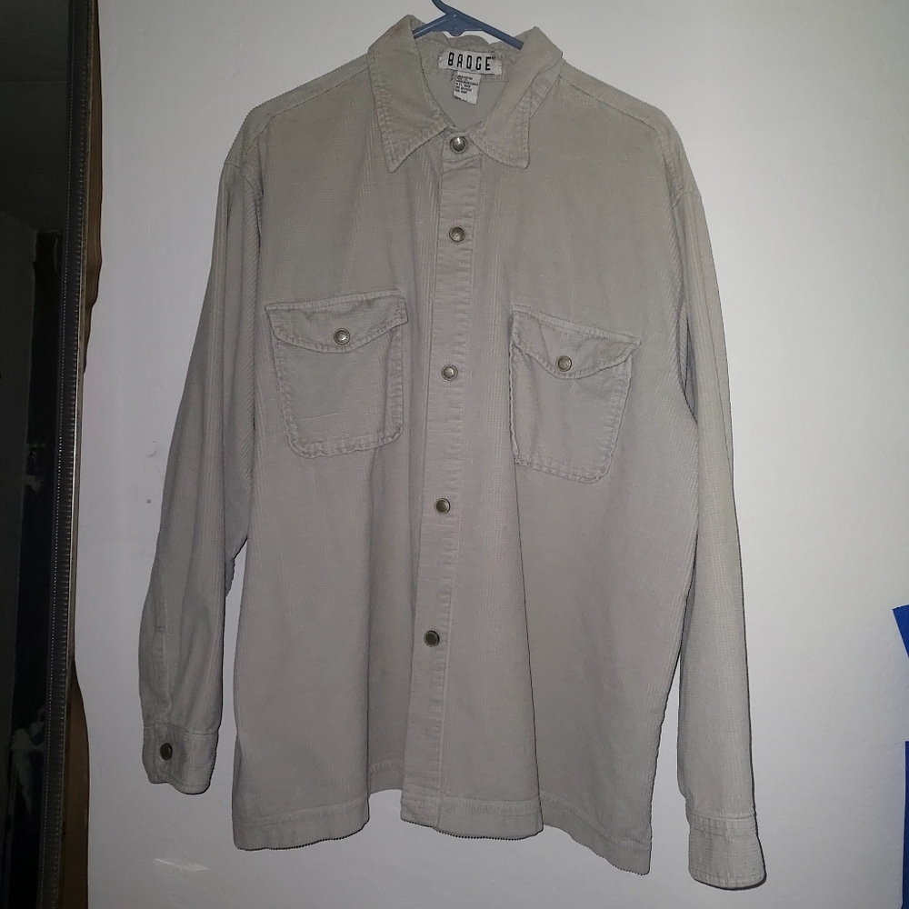 Men's Snap Up Courdoroy Long Sleeve Shirt